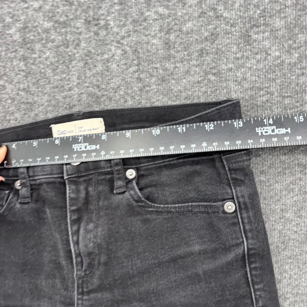 Gap 1969 True Skinny Jeans Womens 26P Faded Black Mid Rise Denim Pants Crop